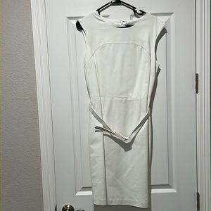 Banana Republic Monogram Sleeveless White Belted Dress Size 12 NWT